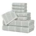 thumbnail image 2 of Superior Naples Viscose Cotton Blend Medium Weight 8 Piece Towel Set, Platinum, 2 of 11