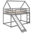 thumbnail image 6 of Aukfa Bunk Bed with Slide, Twin-over-Twin House Bed Frame for Kids - Gray, 6 of 8