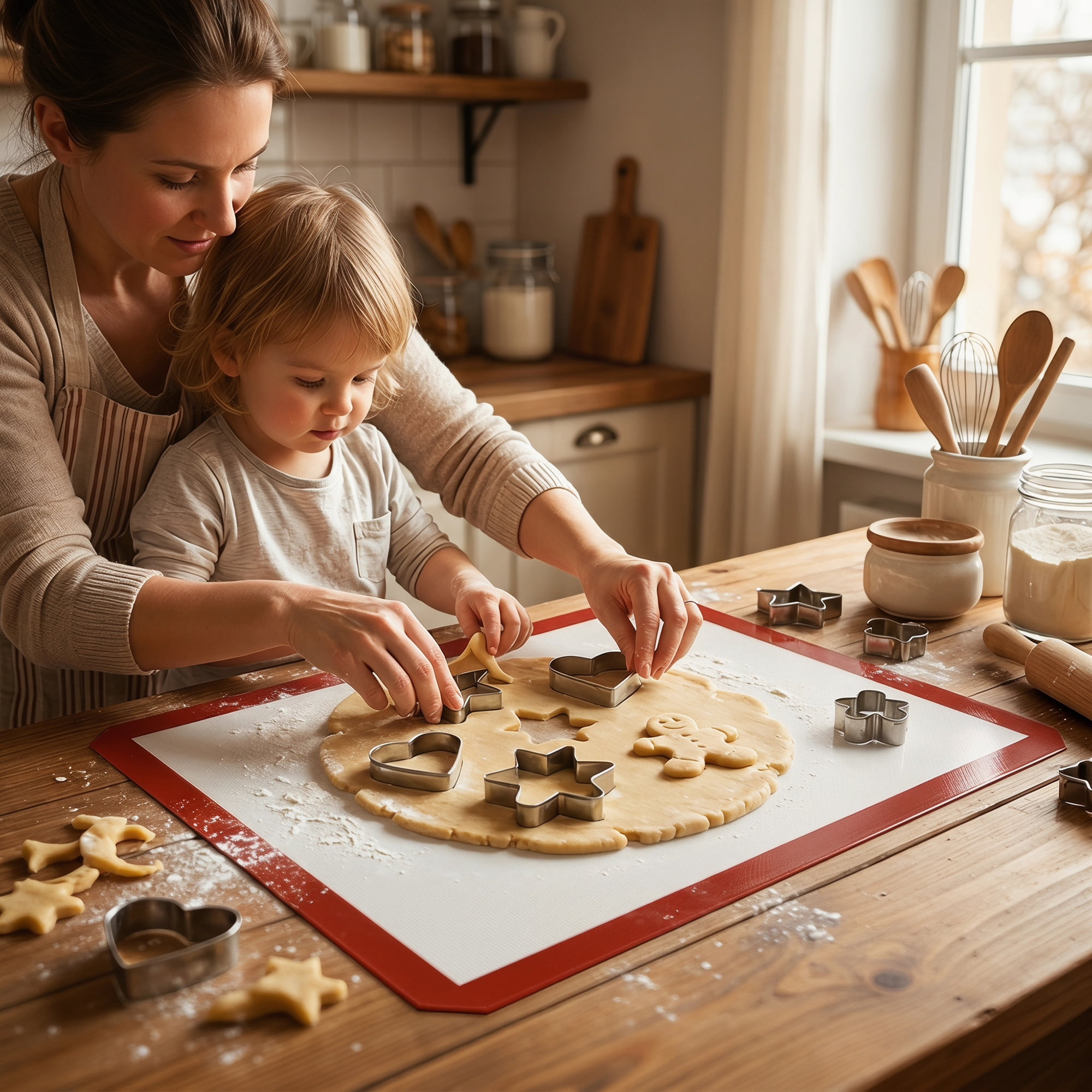 Unique Bargains Heat Resistant Dough Rolling Baking Sheet Pastry Mat Red-White 23.6"x15.7"