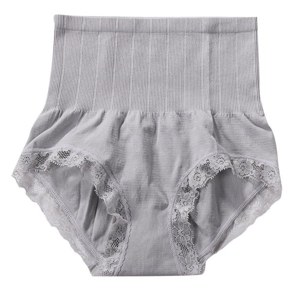 Gris Talla única Bragas japonesas sin costuras de cintura alta con control de barriga, pantalones moldeadores de levantamiento de glúteos para mujer, bragas de encaje moldeadoras de cuerpo,