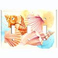 thumbnail image 2 of Metal Light Switch Wall Plate Outlet Cover (Ocean Sea Shell Conch Clam Beach Sand - Triple Toggle), 2 of 2