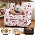 thumbnail image 5 of Bulopur Snowflake 2Pcs Wingback Chair Covers Stretchable Furniture Protector 2-Piece Cushion Covers Elastic Bottom Washable for Living Room Home Office Apartment Decor, 5 of 8