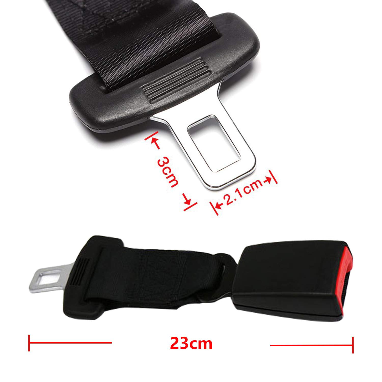 2 pcs 7/8" Seatbelt Buckle Car Seat Seatbelt Safety Extender Belt Extension Kit