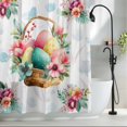 thumbnail image 2 of Easter Eggs Small Stall Shower Curtain, Waterproof Shower Curtains for Bathroom, Blue Floral Basket Leaves Rustic Botanical Washable Fabric Bath Curtain for Bathtub Decoration with Hooks 36x78 Inches, 2 of 9
