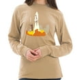 thumbnail image 3 of Plus Size Space Shuttle Launch Graphic Design Unisex Ring Spun Cotton Premium Long Sleeve T-shirt - Mushroom XL, 3 of 4