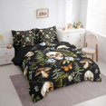 thumbnail image 2 of Homewish Spooky Skull Butterfly Full Size Bedding Sets for Kids, Rustic Mushroom Botanical Full Size Bed in a Bag, Black Reversible, 7 Pieces, 2 of 7