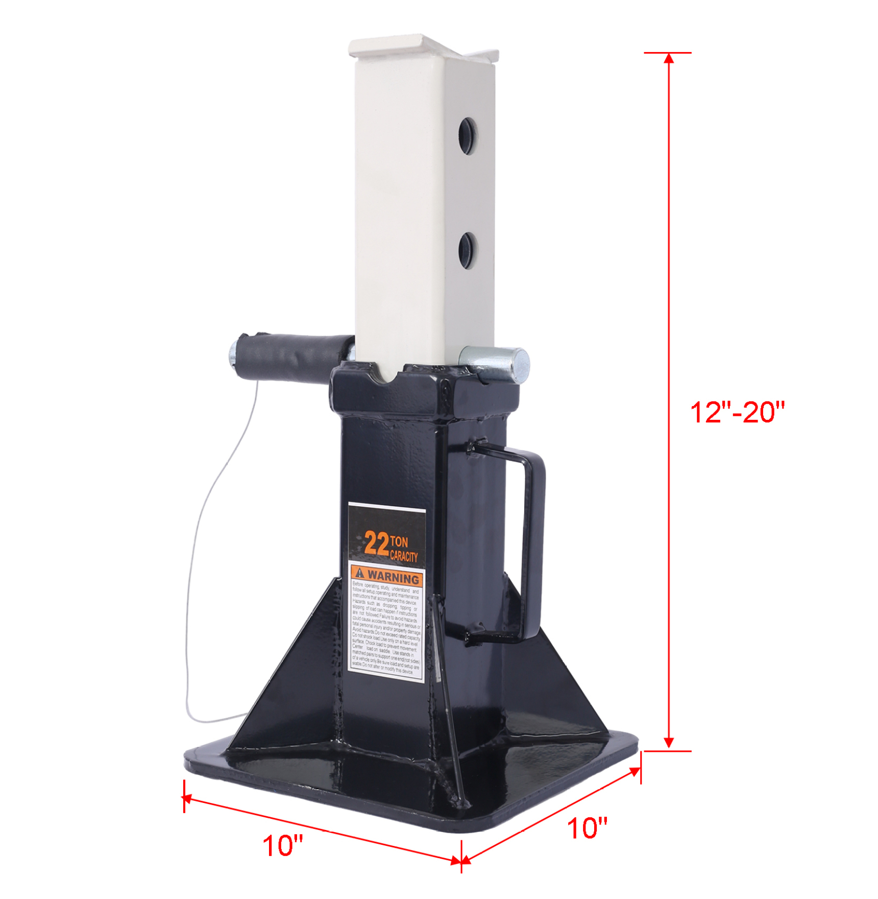 Car Jack Stands 22 Ton (44,000lb) - Heavy Duty Pin Type - 1 Pair
