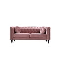 thumbnail image 3 of Uspridefurniture Lueck 76'' Velvet Rolled Arm Chesterfield Sofa,Pink, 3 of 5