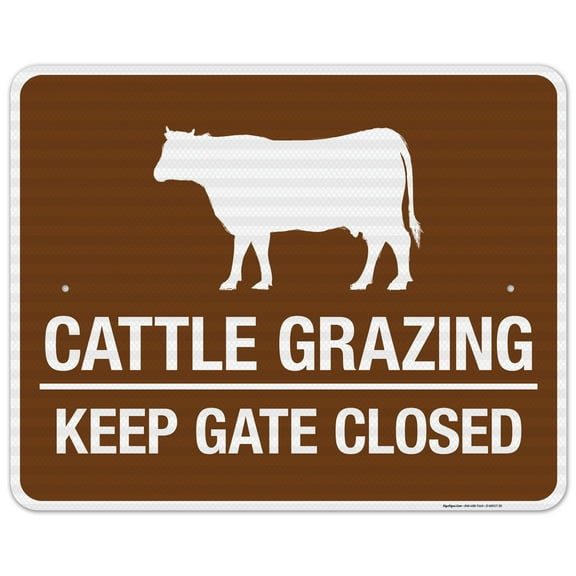Cattle Grazing Keep Gate Closed Sign,