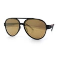 thumbnail image 4 of Mens Unique Metal Flex Hinge Round Fashion Racer Plastic Sunglasses Brown - Gold Mirror, 4 of 8