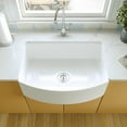 thumbnail image 3 of Fireclay 30 in. Single Bowl Farmhouse Apron Curved Kitchen Sink with Sink Grid and Basket Strainer, 3 of 15
