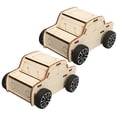 thumbnail image 4 of 2Pcs Kids DIY Wooden Vehicle Model Wood Car DIY Statue Science Project Toy Kids Car Assemble Toy, 4 of 8