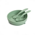 thumbnail image 3 of Little Twig 6-Pc Unbreakable Silicone Baby Feeding Set Kids Dinnerware Set, Green, 3 of 10