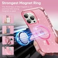 thumbnail image 4 of ELEHOLD Case for iPhone 13 Pro Max, Clear Glitter Anti-Yellow Anti-Scratch Hard PC Magnetic Phone Case Compatible MagSafe Accessory,Pink, 4 of 7