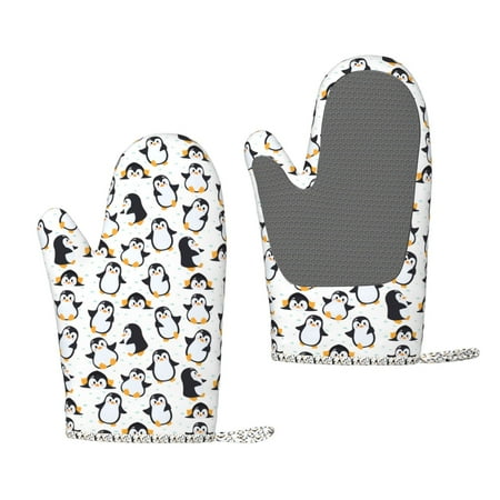 

Lafuoo whiter cute penguin Pattern Silicone Anti-Scalding Gloves Hanging Rope Gloves are Suitable for Kitchen Utensils for Kitchen Baking Cooking Outdoor Barbecue