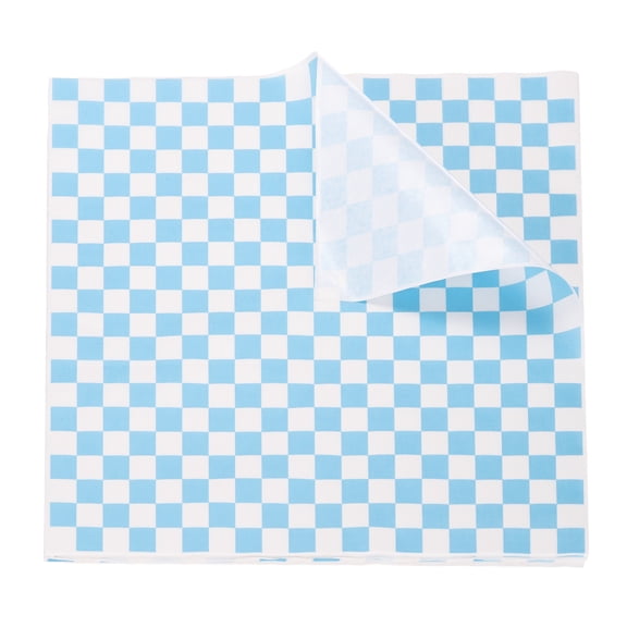 200pcs Square Checkered Wax Paper Sheets 11.81" x 11.81" Oil-absorbing Dry Food Wrapping Paper for Sandwich Baking Liners Picnic Basket Bread Hamburger Wrap Kitchen, Blue