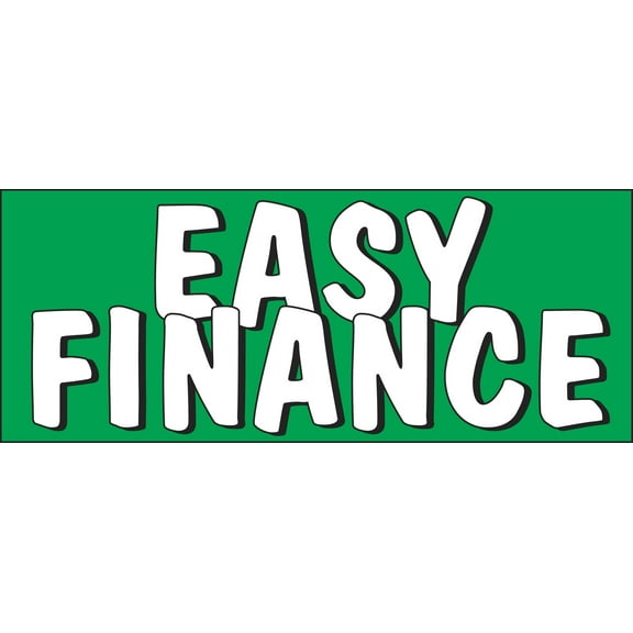 Windshield Banner With Bungee Cord - "Easy Finance" - 50ʺL x 20ʺH