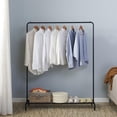 thumbnail image 2 of Black Clothing Garment Rack Heavy Duty Commercial Grade Clothes Stand Rack with Top Rod and Lower Storage Shelf, 2 of 5