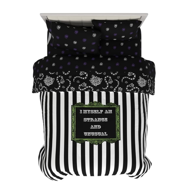 Juego de ropa de cama Franco Collectibles Beetlejuice Halloween Queen