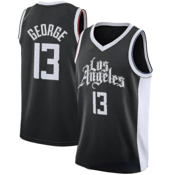Zmleve Gojoy Nba Los Angeles Clippers Basketball Clothes Paul George No. 13 Embroidered Short Sleeve City Edition Black Jersey
