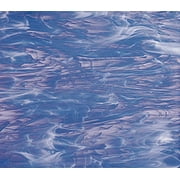 OCEANSIDE STAINED/FUSING GLASS SHEETS - PALE BLUE/WHITE WISPY FUSIBLE (Large 12" x 16")