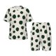 thumbnail image 1 of Fotbe Abstract Green Polka Dot Pijama Estampada de 2 Piezas para Niños – Ropa de Dormir de Manga Corta Cómoda para Niños y Niñas, Camiseta y Shorts de Algodón-XX-Large, 1 of 6