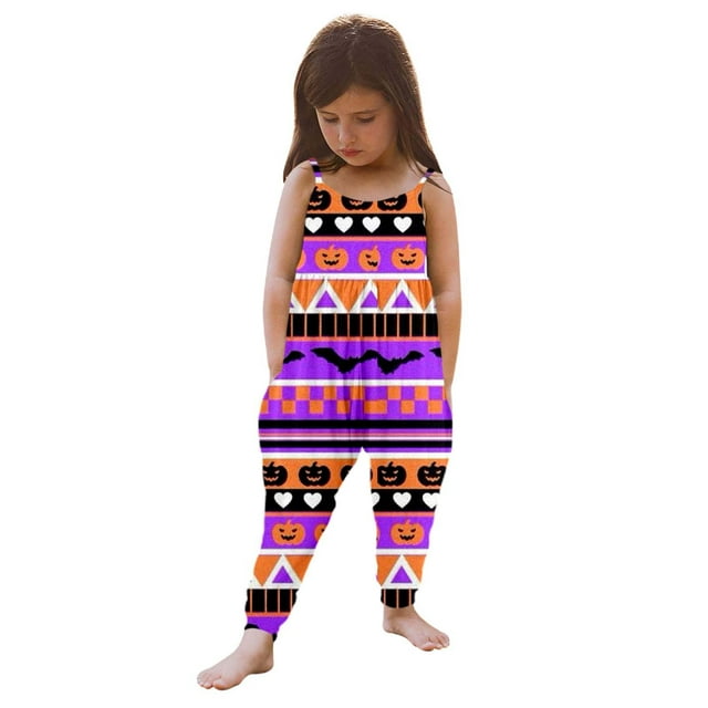 NIJNFCLOTH Barboteuse pour Bébé Fille Combinaison Débardeur à Imprimé pour Filles Barboteuse avec Pantalon Sarouel Combinaison pour Filles Taille : 5-6 Ans