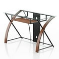 thumbnail image 4 of ENITIAL STAR Kyran Contemporary Glass Top Computer Desk in Oak and Black, 4 of 4