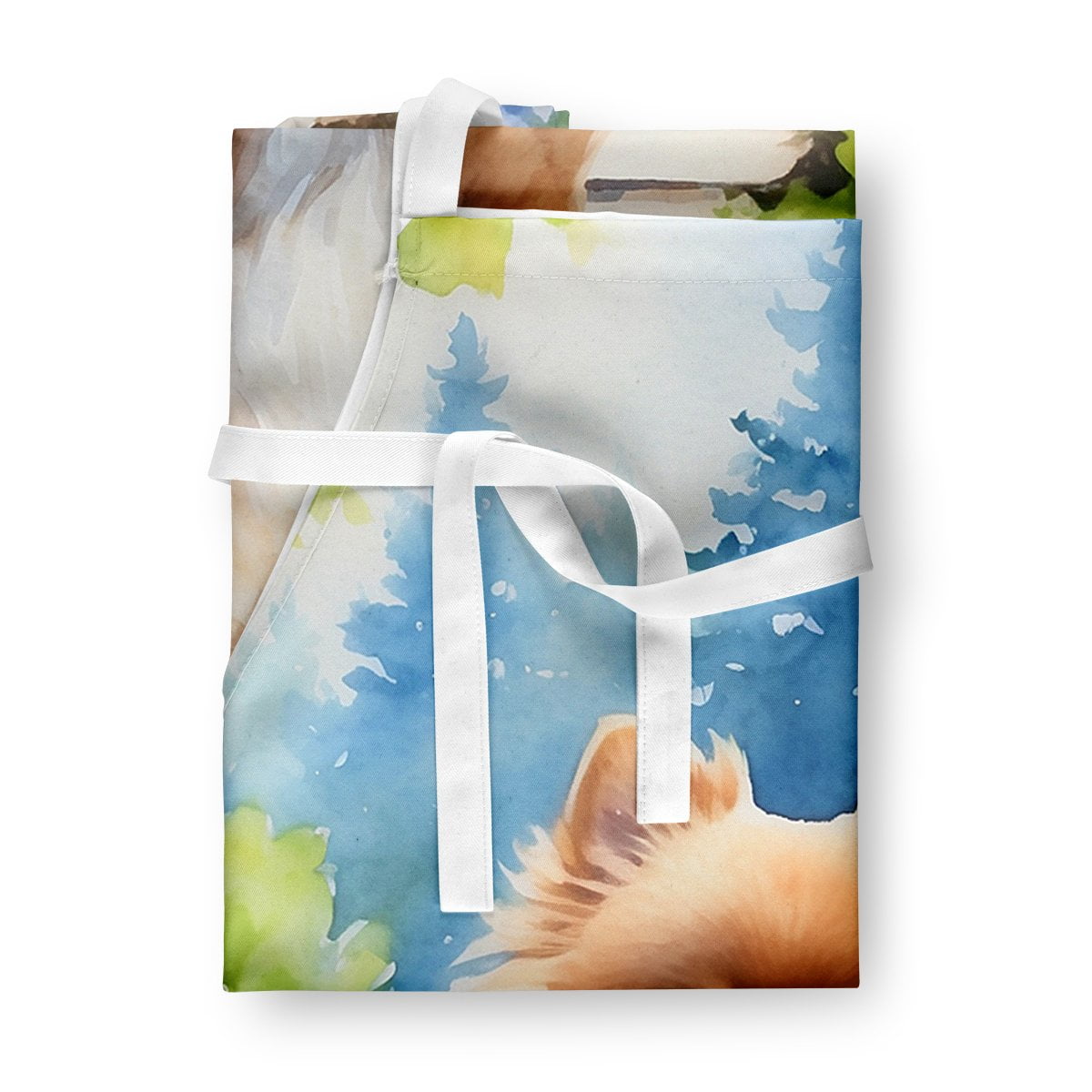 Pomeranian Spring Path Apron 27 in x 30 in