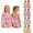 001-Pink, variant on Girls Swimsuit One Piece Modest Athletic Training Compression Beach Bathing Suit Size 2-14