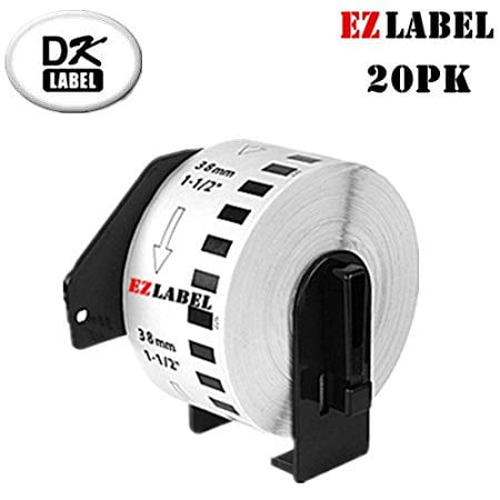 20 Rouleaux Étiquettes en Papier Continues DK2225 1.5 Pouces x 100 Pieds (38mm x 30.48m)