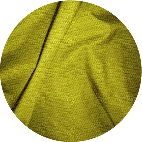 Ahgly Company Machine Washable Indoor Round Transitional Dark Yellow Green Area Rugs, 7' Round