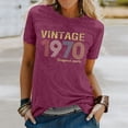 thumbnail image 2 of Trendfront Womens Vintage 1970 T Shirts Letter Graphic V Neck Casual Short Sleeve Loose Fit Tops Trendy Fashion Tee Pullover Daily Wear, 2 of 6