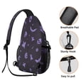 thumbnail image 3 of Sling Backpack,Halloween Silhouette Pattern Sling Bag with Water Bottle Holder,Waterproof Sling Bag for Men/Women with Headphone Jack for Hiking,Travel, 3 of 6