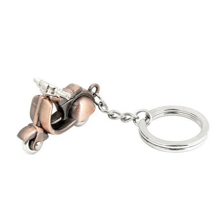 Round Ring Copper Tone Scooter Motorcycle Ornament Keychain Holder