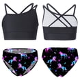 thumbnail image 6 of Rswnyirn Kids Girls 2 Pcs Swimming Costume Spaghetti Strap Tank Top with Briefs Swimsuit Black&Night Pegasus 10, 6 of 7