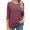 Wine, variant on gakvbuo Summer Tops For Women 2025 Vacation 3/4 Sleeve Shirt Tunic Tops Women's Fashion Wrinkled Round Neck 3/4 Sleeve T-shirt Loose-fitting Cropped Sleeve Top