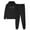 Black, variant on JURANMO Women Hoodies Sweatsuit 2 Piece Active Joggers Outfits Cute Teen Girls Love Heart Print Sweatshirts and Elastic Waist Beam Feet Sweatpants Two Piece Matching Sets Green XXL