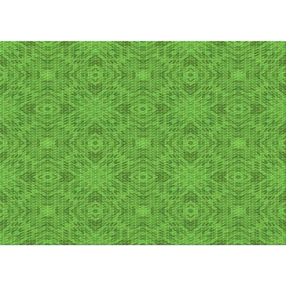 Ahgly Company Indoor Rectangle Patterned Dark Lime Green Area Rugs, 7' x 10'