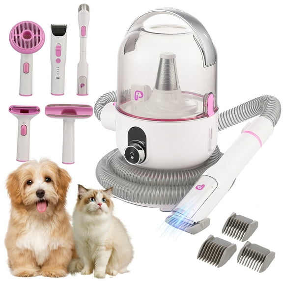 Sunvasagoo Dog Grooming Vacuum Kit, 15KPa Suction w/ 5 Tools & 2L Tank, Ultra-Quiet