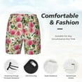 thumbnail image 3 of Balery Rose Flowers Mens Swim Trunks Swim Shorts for Men Quick Dry Inseam Beach Shorts with Compression Liner Pocket-3X-Large, 3 of 9