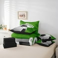 thumbnail image 4 of Erosebridal Ball Soccer Bedding Sets Twin Size,Black White Green Comforter Sets with Sheets,Sport Gamer Bed in a Bag Twin size,Ultra Soft Ball Gaming Bedroom Decorative,Reversible,7pcs, 4 of 6