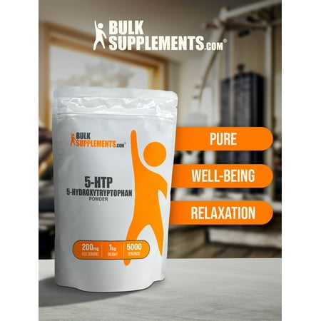 BulkSupplements 5-HTP Powder - 5-Hydroxytryptophan, Dietary Supplement - 200mg per Serving, 1kg (2.2 lbs)