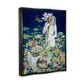 thumbnail image 2 of Stupell Industries Mermaid Among Water Lilies Floral Pond Woman Painting Jet Black Floating Framed Canvas Print Wall Art, Design by Sheila Wolk, 2 of 5