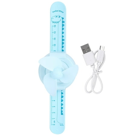 

Strap Ruler Portable Fan USB Charging Wrist Fan Household Use Family Children Birthday Gift Bleu