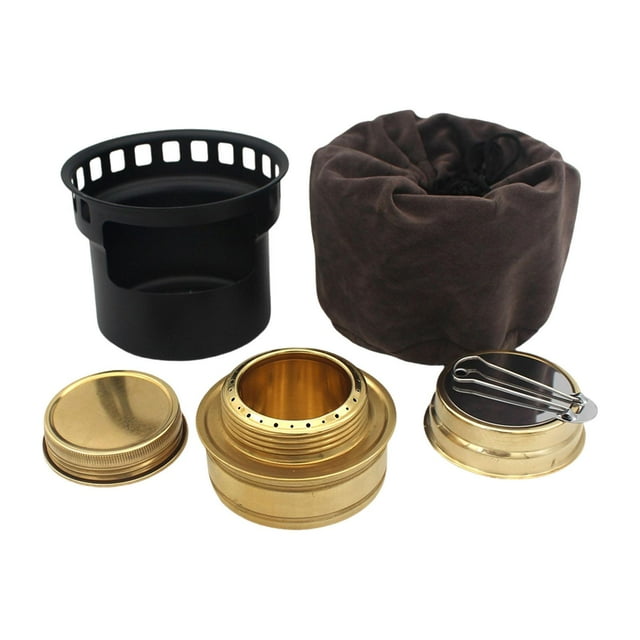 Almencla Four à Alcool en Métal Robuste Compact pour Ustensiles de Cuisine Randonnée