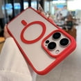 thumbnail image 2 of for iPhone 16e Case Magnetic [Support Magsafe Charger] Wireless Anti-Scratch Shockproof Clear Four Corner Cushion Durable Anti-Dropping Cover for iPhone 16e, Red, 2 of 6