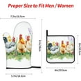 thumbnail image 4 of Chicken Rooster Farm Oven Mitts and Pot Holders Set of 4 Hen Flower Gloves Potholders Heat Resistant Hot Pads Florals Plants Farmhouse Oven Mittens Pot Holder Kitchen Accessories for Baking Grilling, 4 of 6