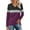 Dark Purple, variant on Color Block Long Sleeve Shirts for Women 2026 Spring Fall Casual Relaxed Fit V Neck Shirt Pullover Blouse