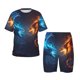 thumbnail image 1 of Balery Red And Blue Fire Dragon C Conjunto de Pijama Infantil de Manga Corta con Estampado – Ropa de Dormir de Algodón Suave-XX-Large, 1 of 6